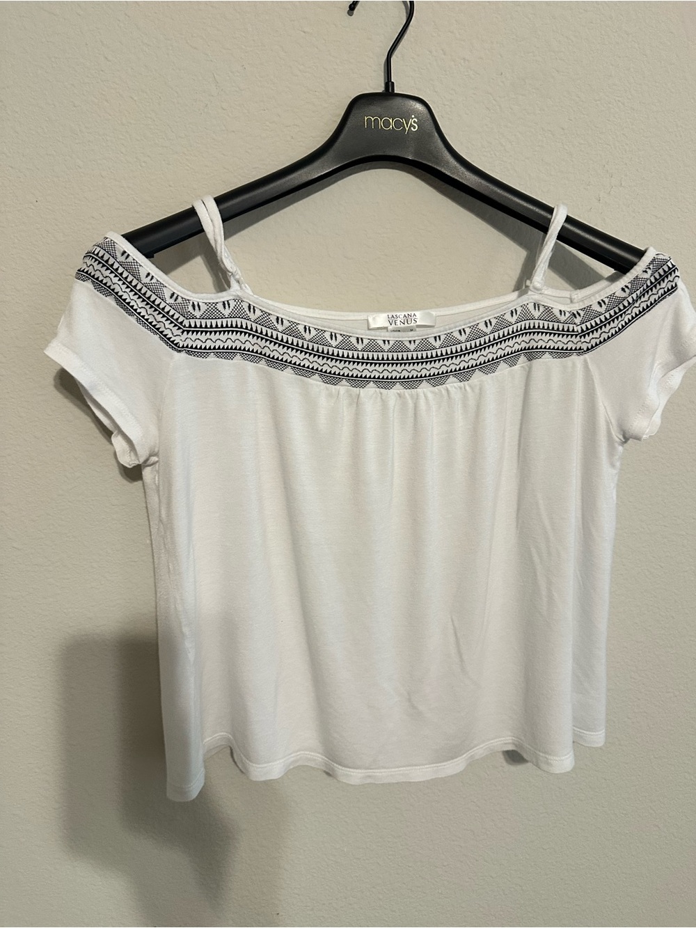 Venus Lascana White Off-Shoulder Embroidered Women's Top